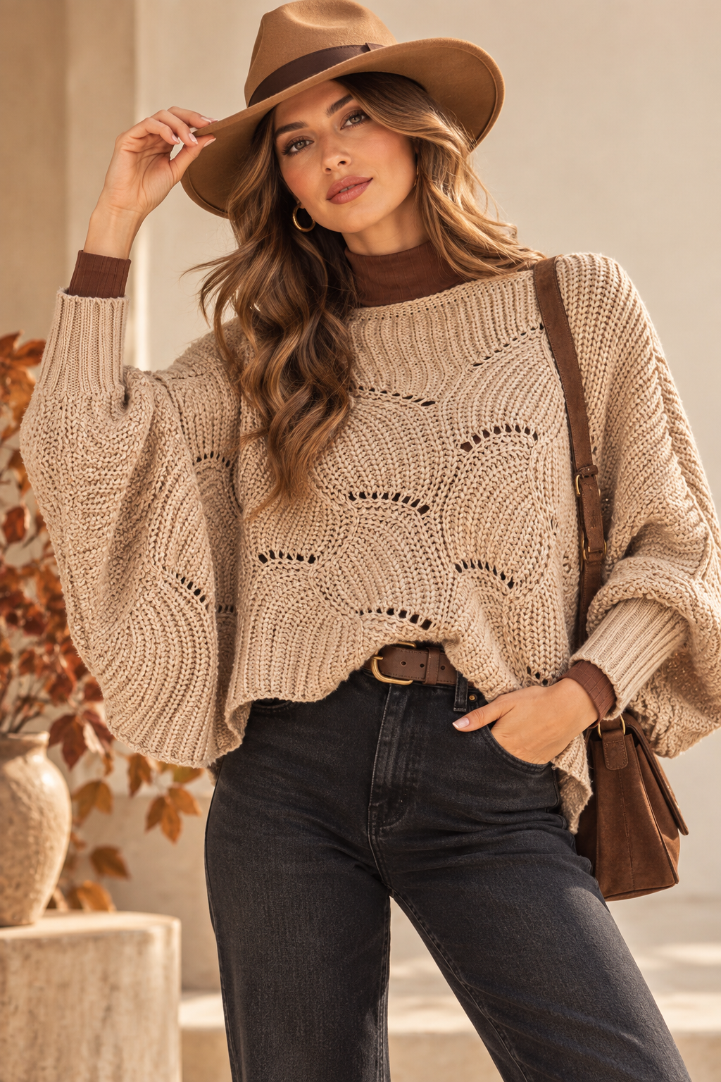 PA-4271 solid color poncho top