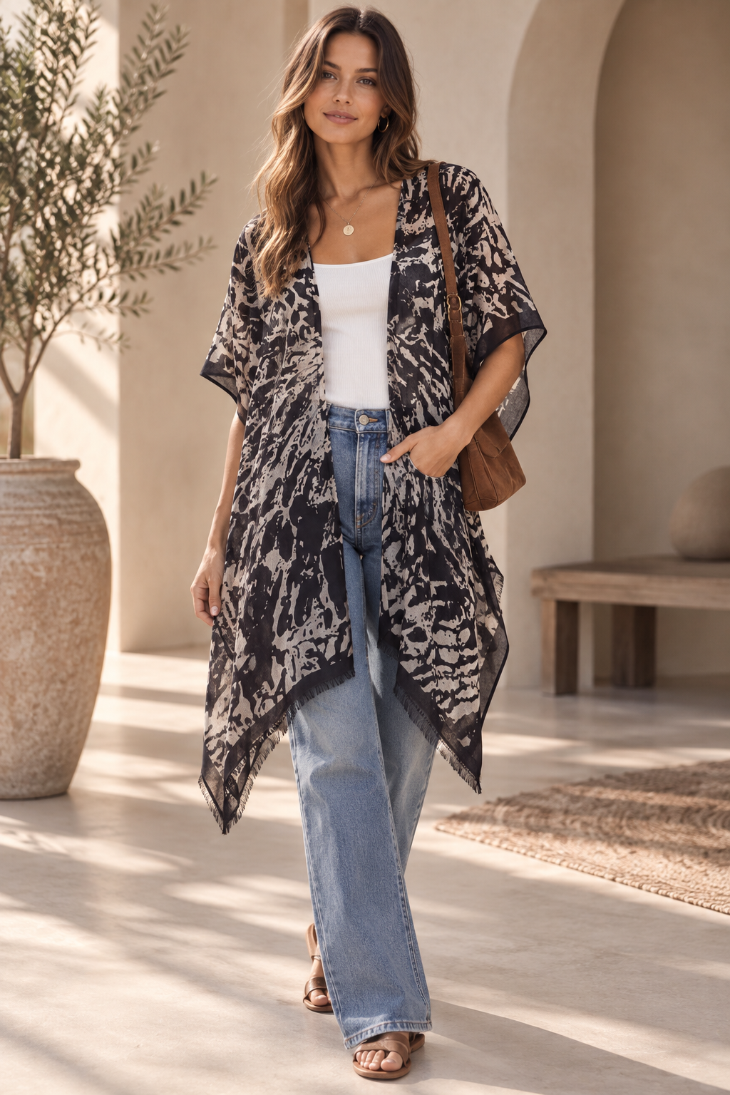 KP-4118 animal print kimono