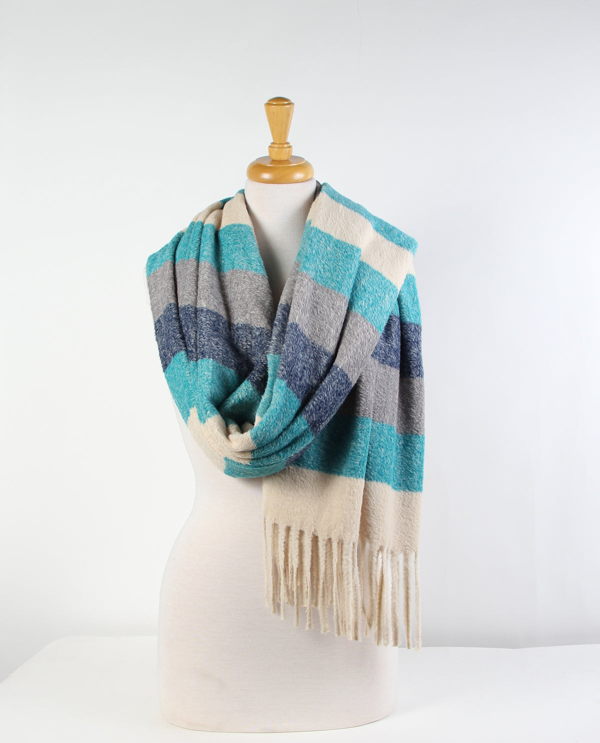 Cozy Oversized Plaid Fringe Scarf GAO-4370