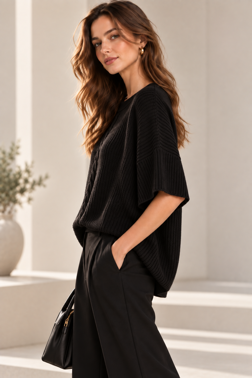 Cable Knit Poncho Top GAP-4351