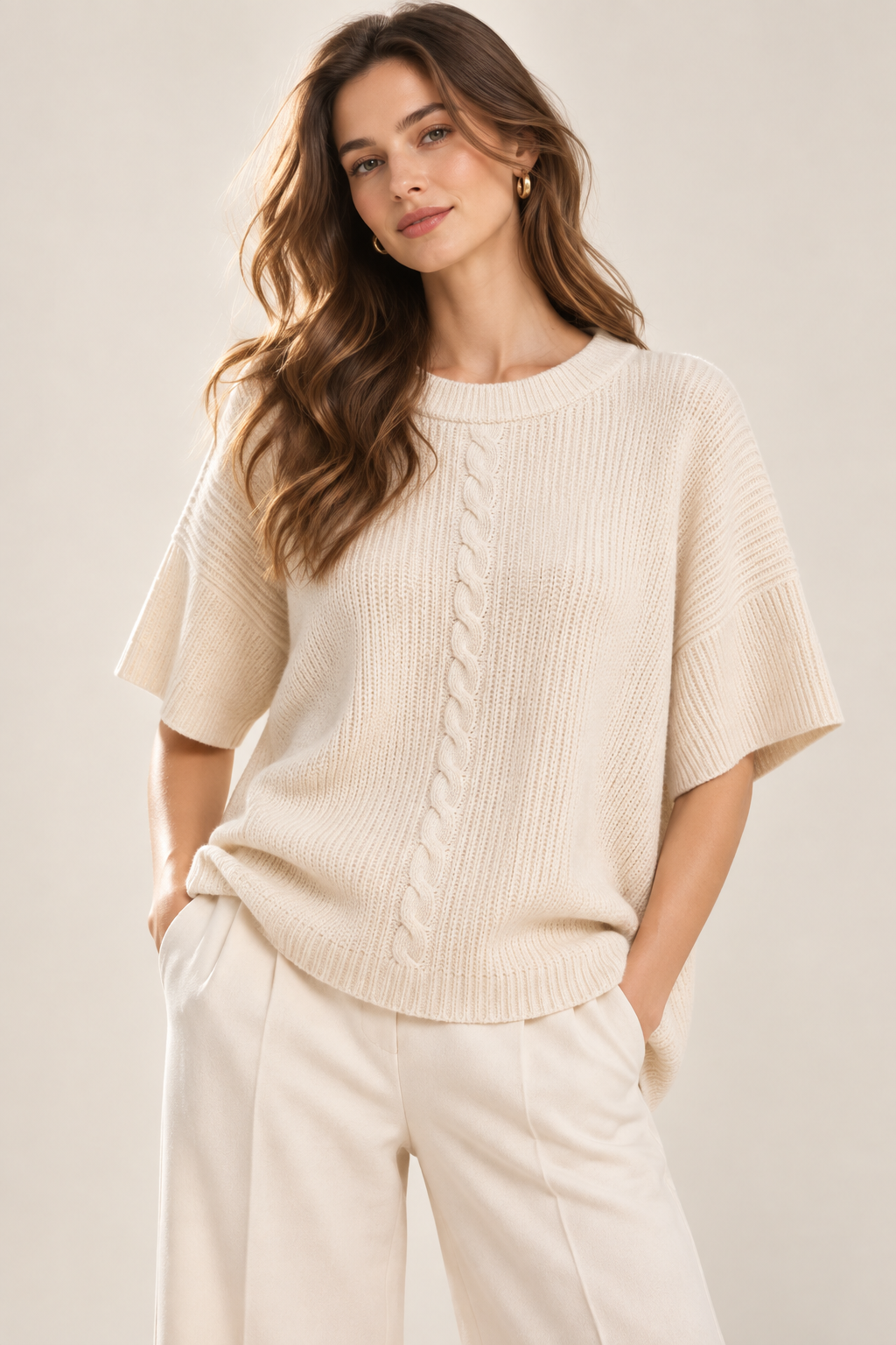 Cable Knit Poncho Top GAP-4351