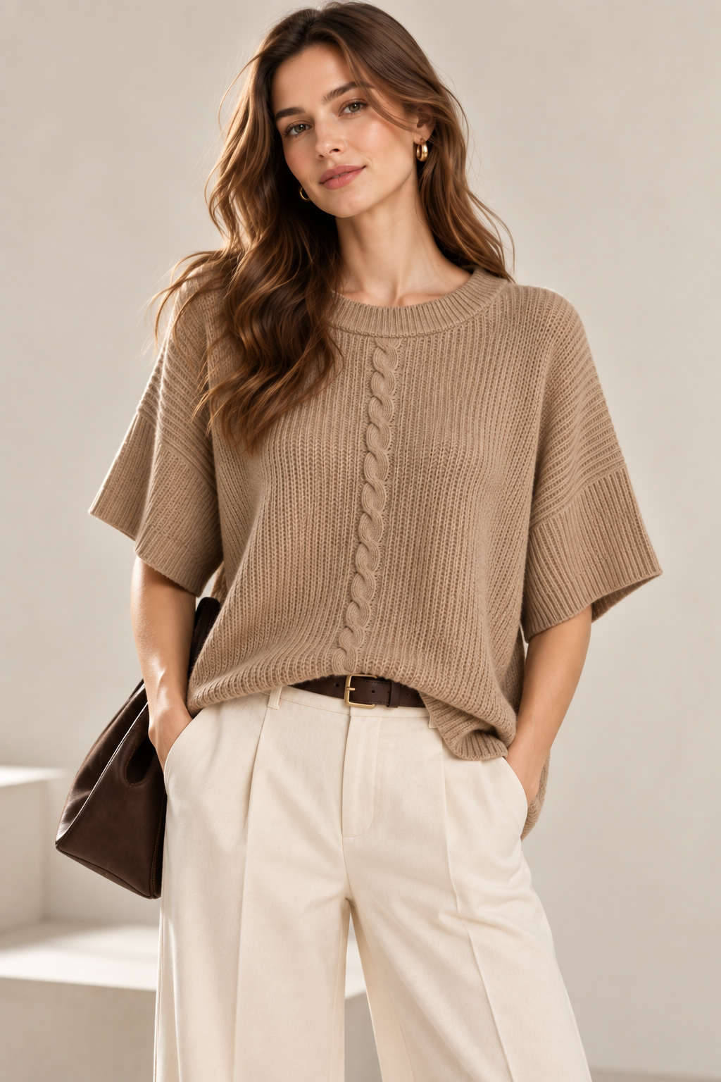 Cable Knit Poncho Top GAP-4351