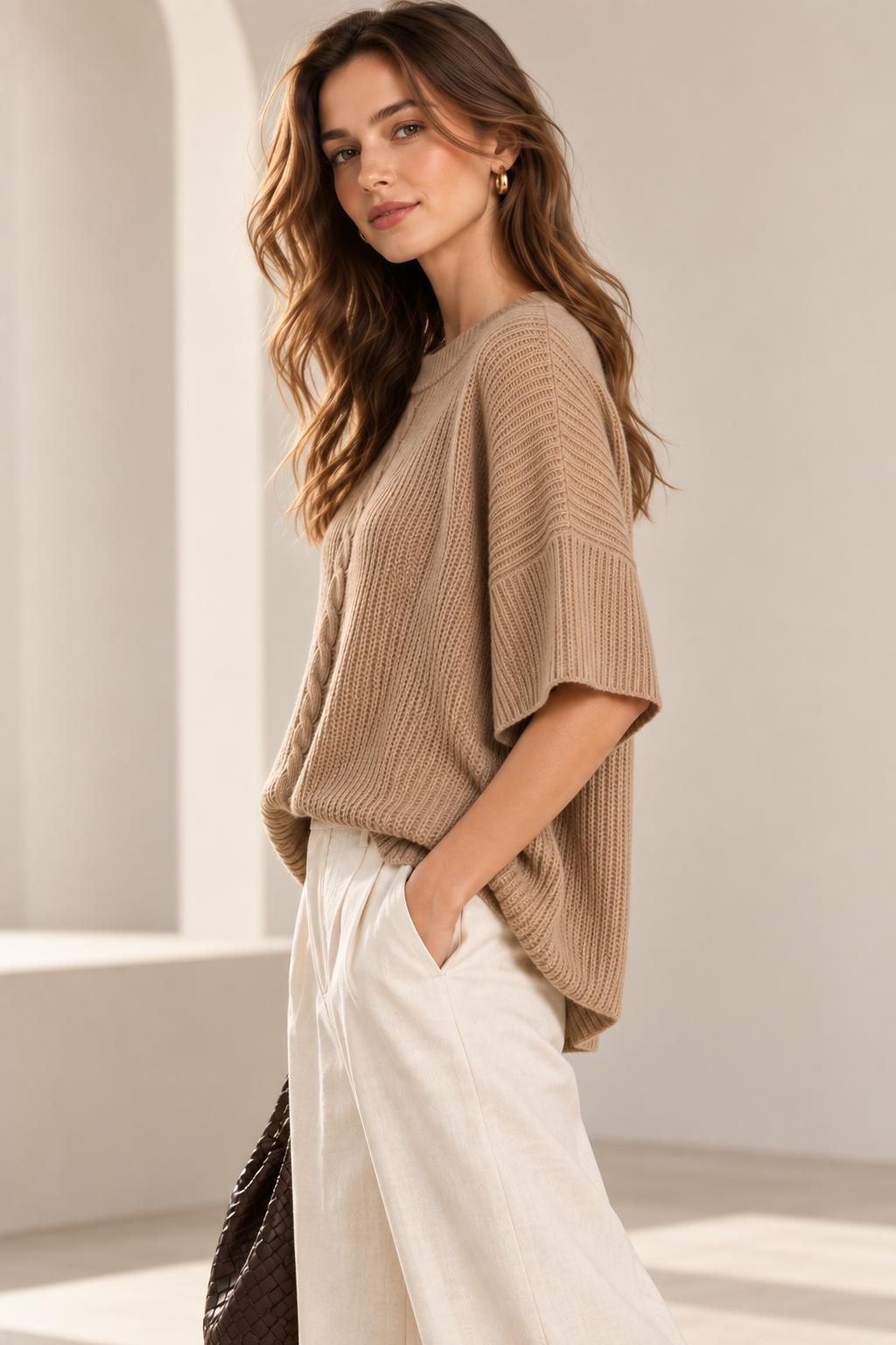 Cable Knit Poncho Top GAP-4351