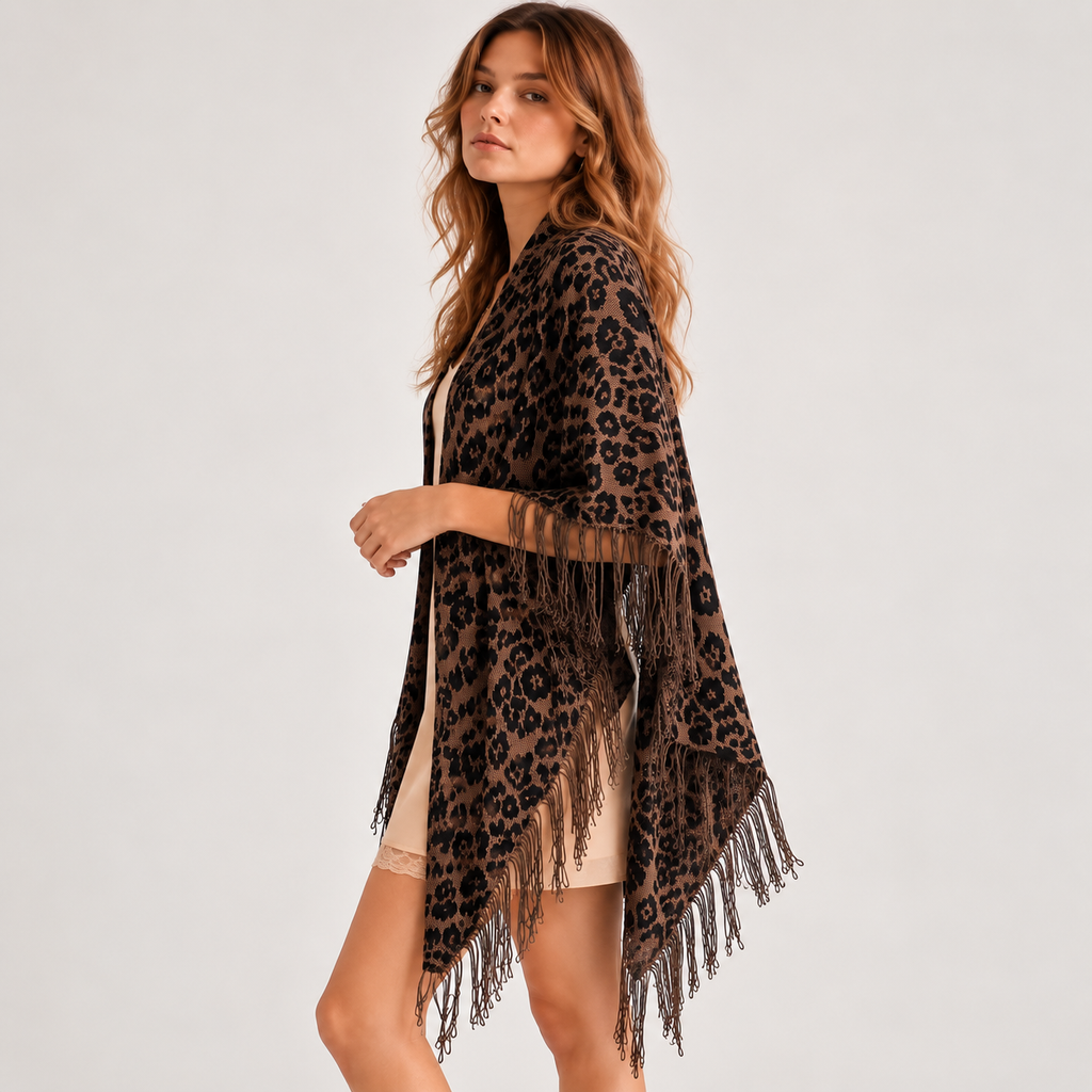 Leopard Triangle Shawl GAS-4365