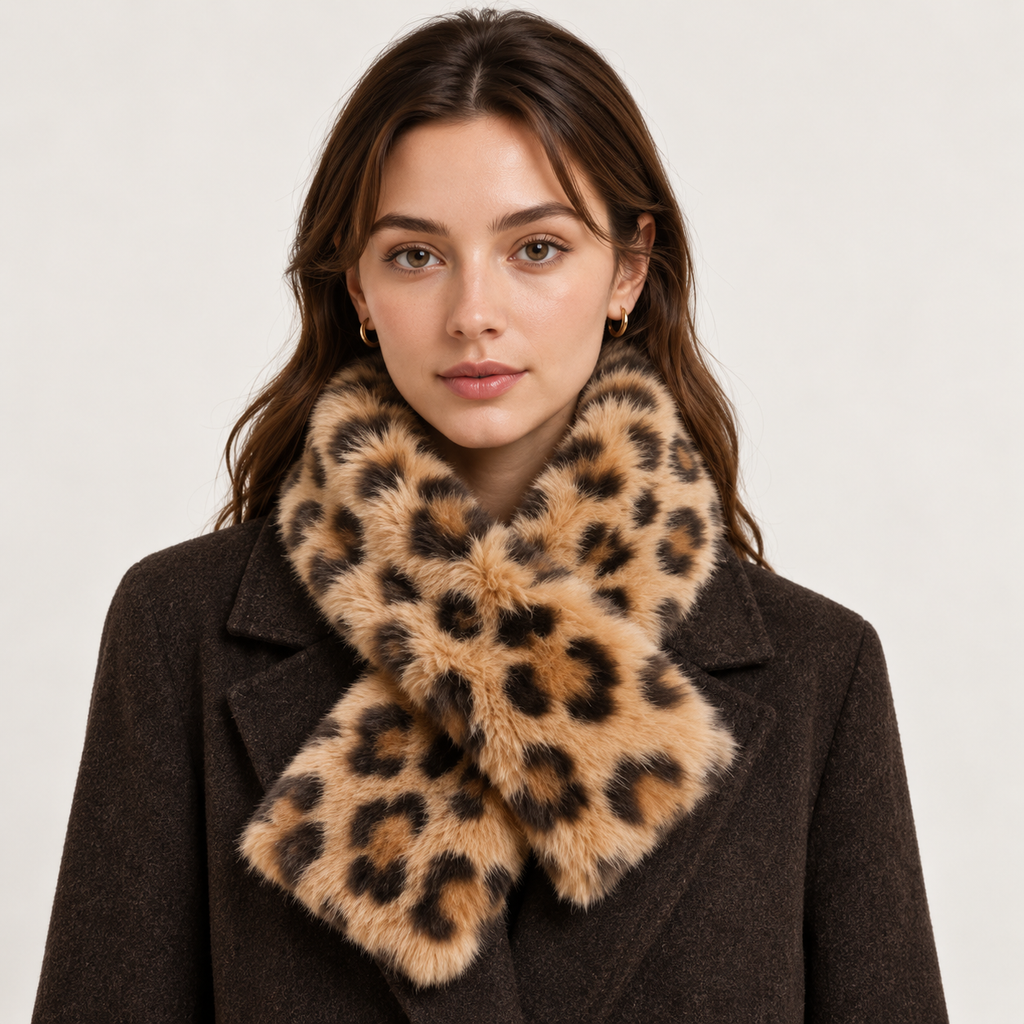 Leopard Faux Fur Scarf GAS-4367
