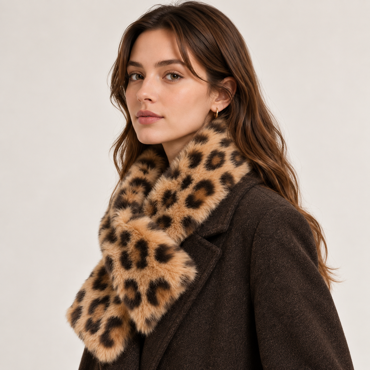Leopard Faux Fur Scarf GAS-4367