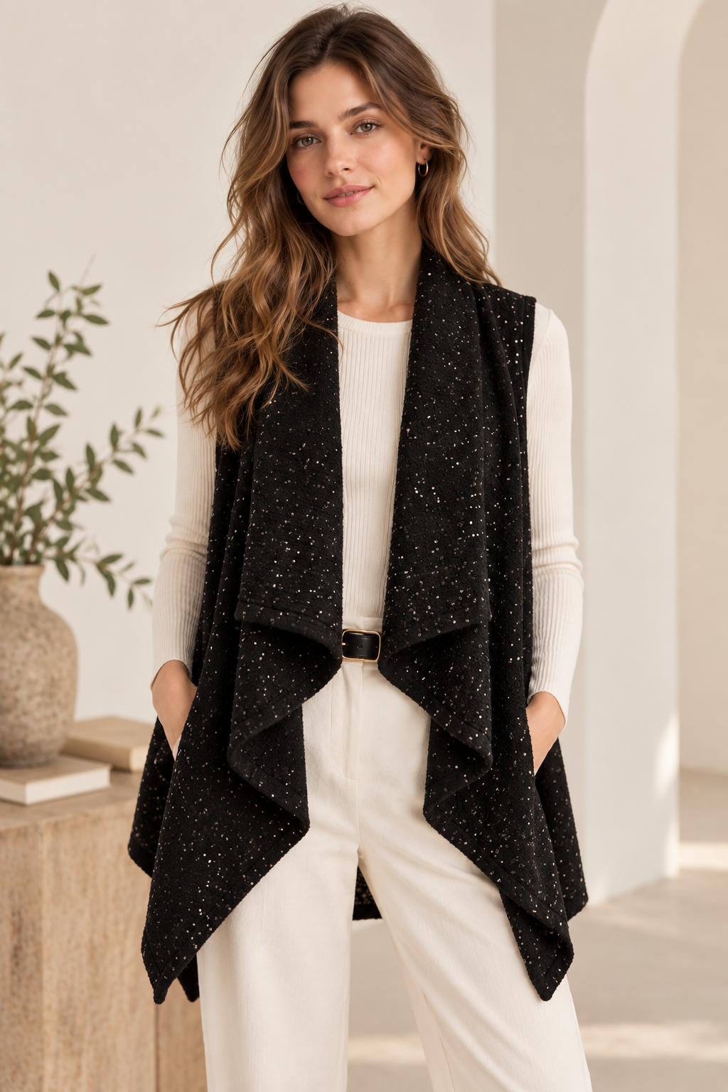 Sequin Knit Vest GAV-4353