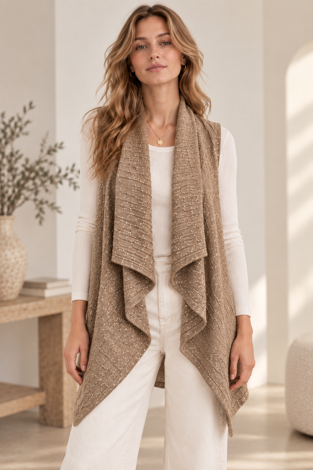 Sequin Knit Vest GAV-4353