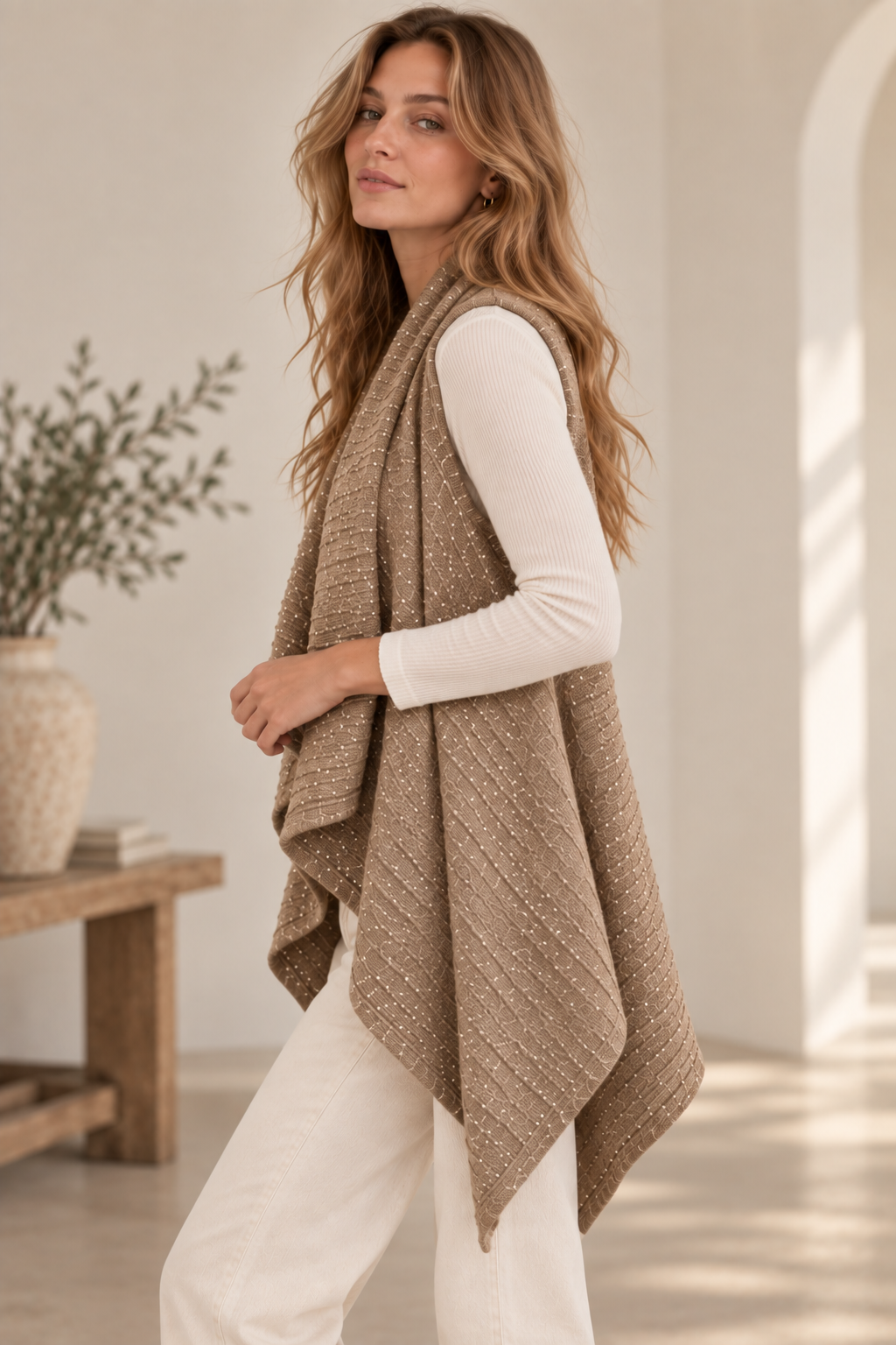 Sequin Knit Vest GAV-4353