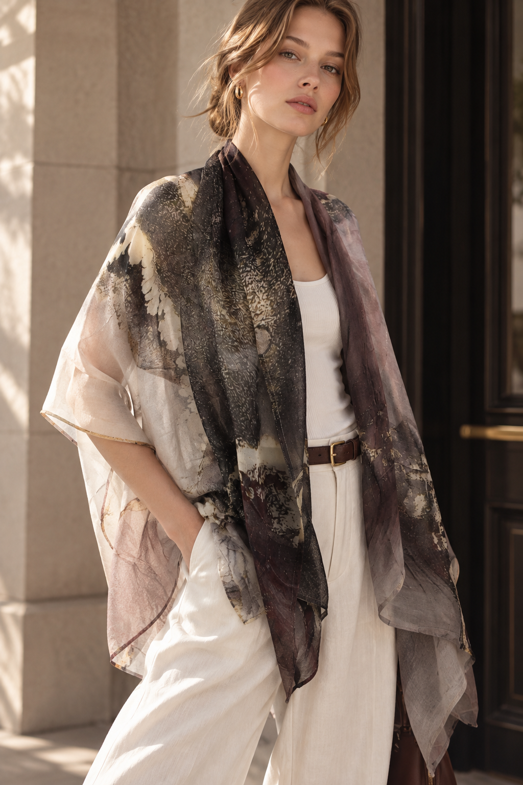Watercolor Print Scarf GPO-4358