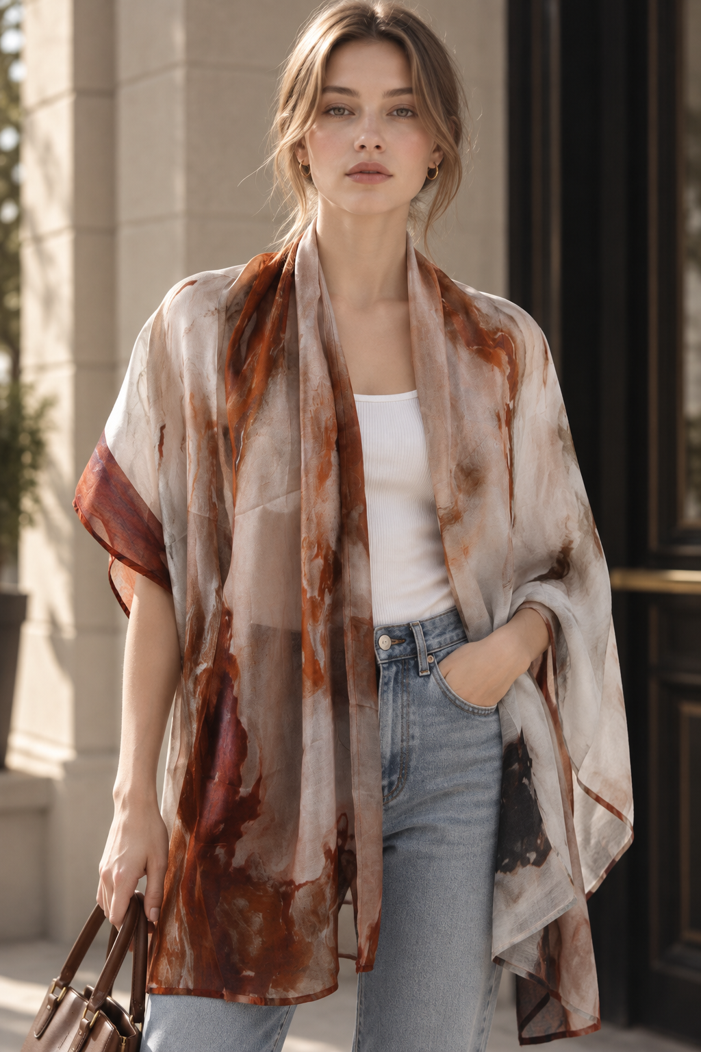 Watercolor Print Scarf GPO-4358