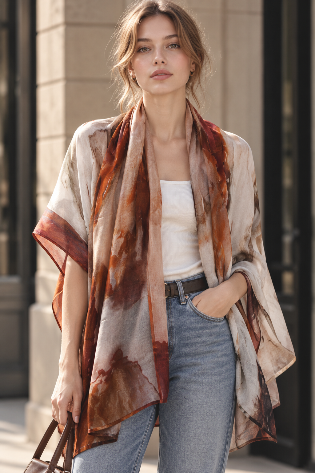 Watercolor Print Scarf GPO-4358
