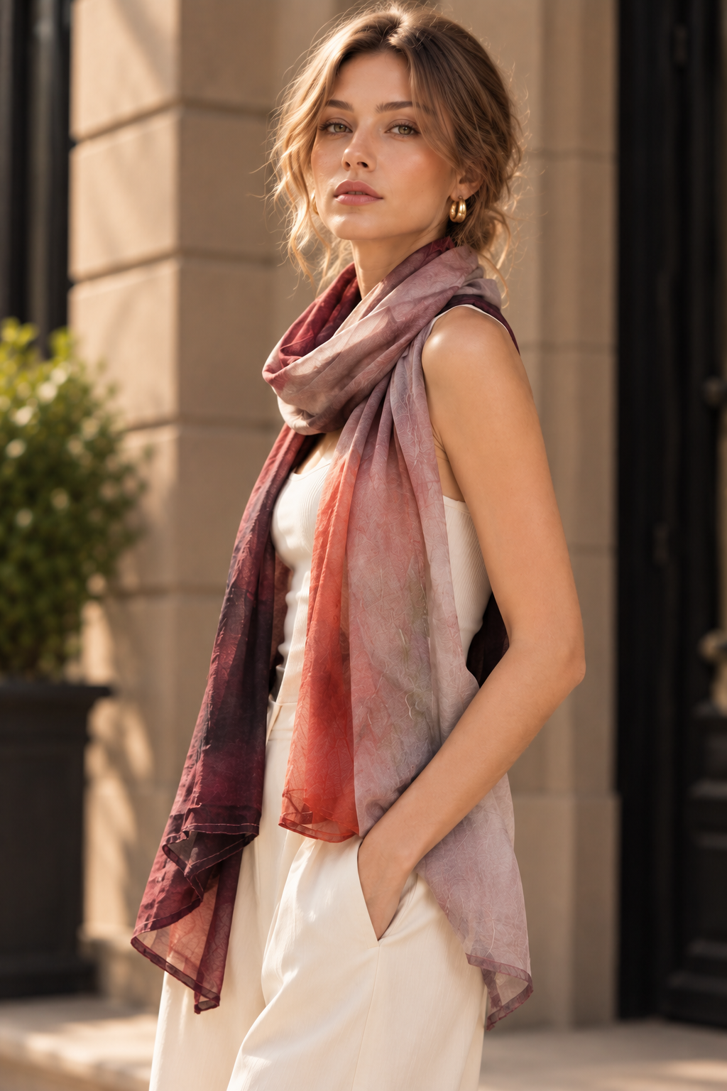 Watercolor Print Scarf GPO-4358