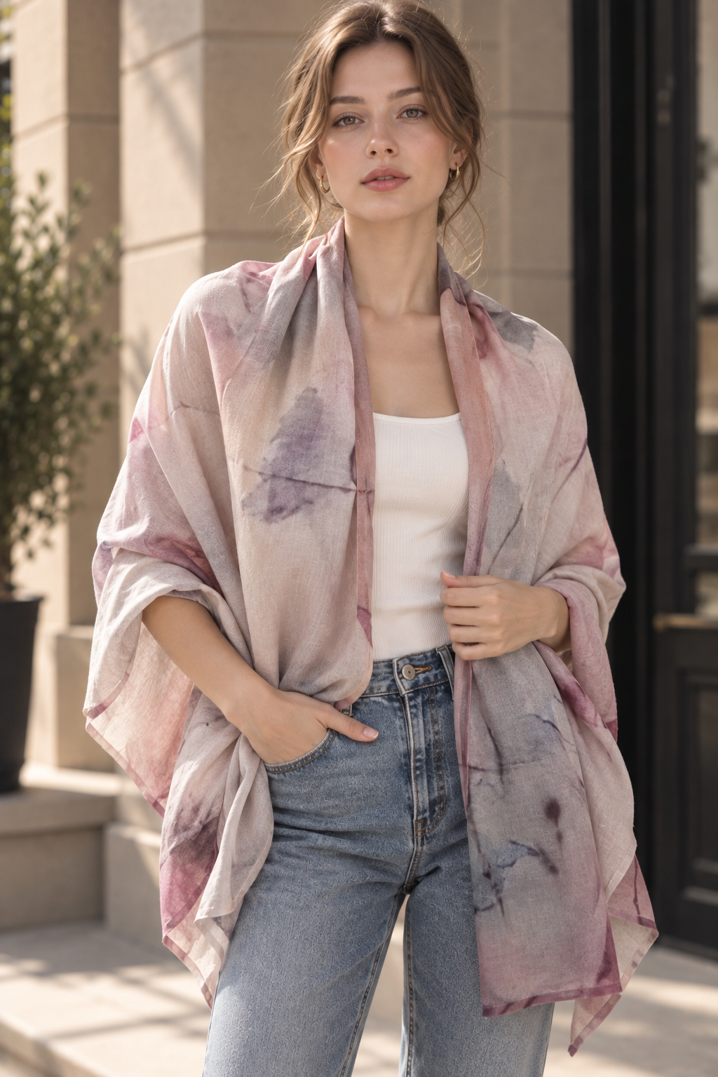 Watercolor Print Scarf GPO-4358