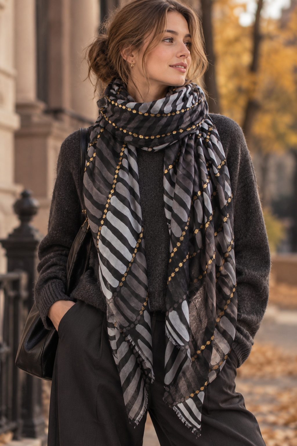 Geometric Print Scarf GPO-4359