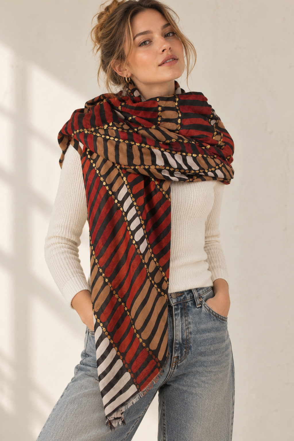 Geometric Print Scarf GPO-4359
