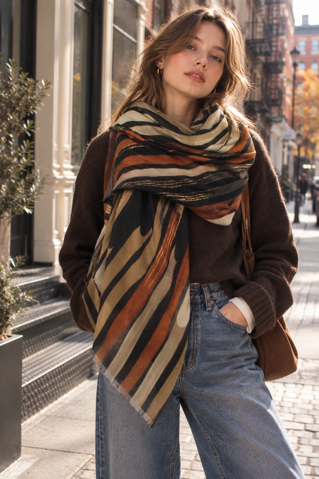 Abstract Stripe Scarf GPO-4360