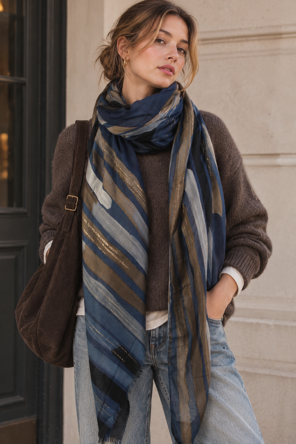 Abstract Stripe Scarf GPO-4360