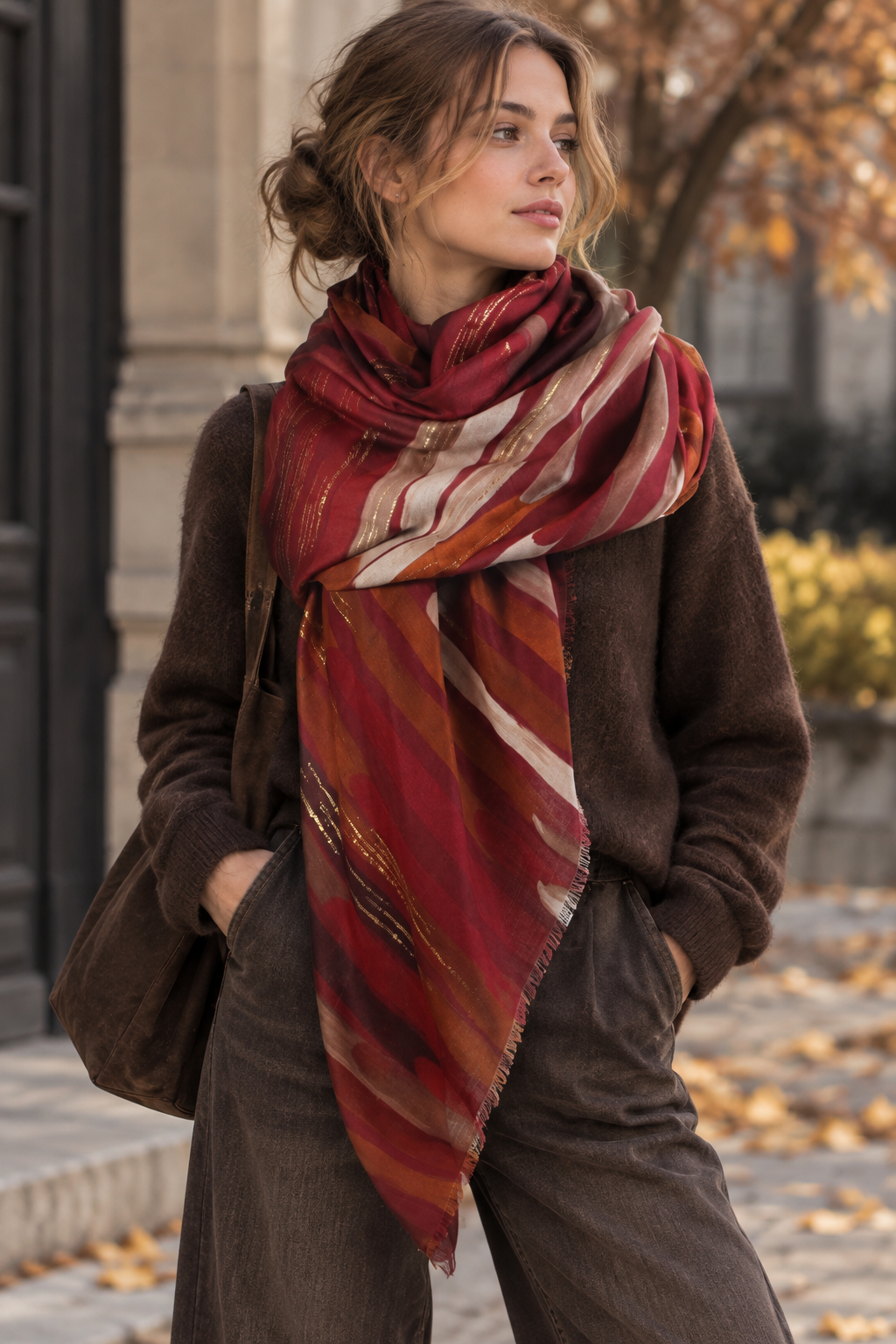 Abstract Stripe Scarf GPO-4360