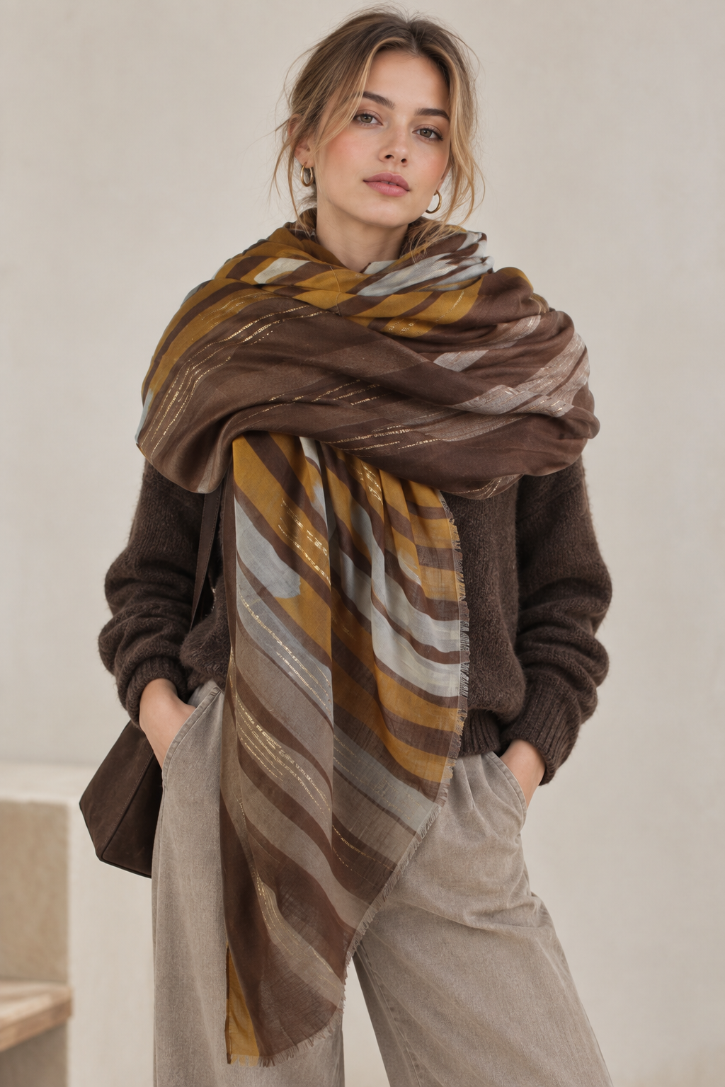 Abstract Stripe Scarf GPO-4360
