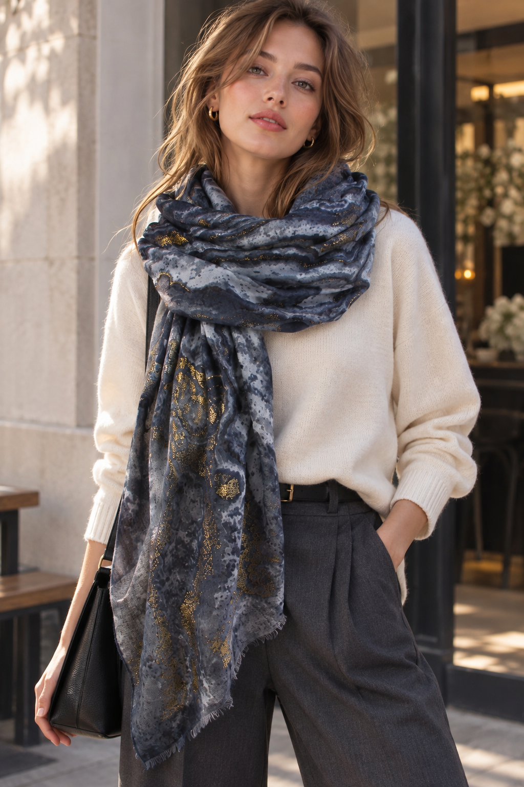 Marble Print Scarf GPO-4361