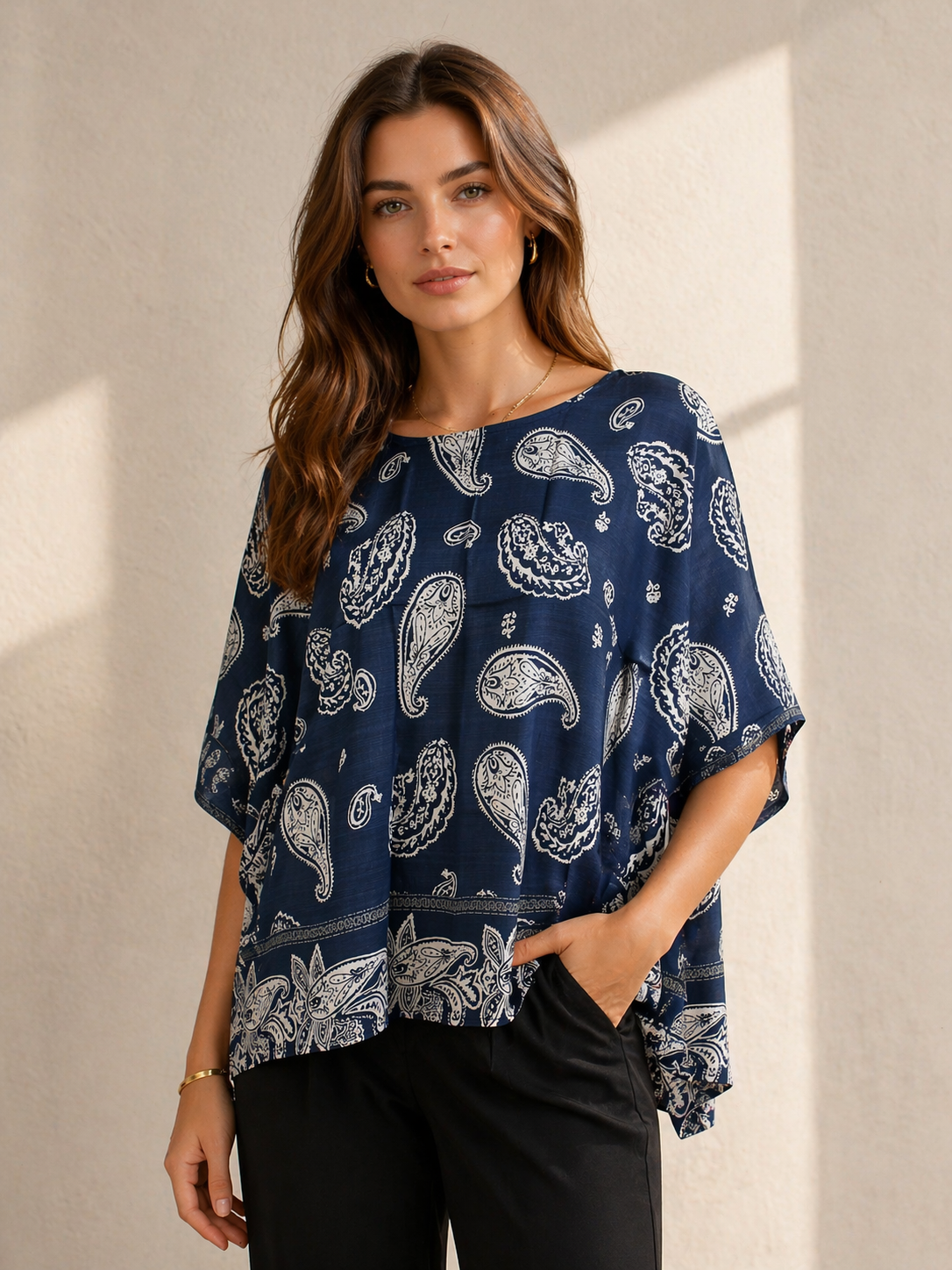 Paisley Print Boxy Top GPP-4339