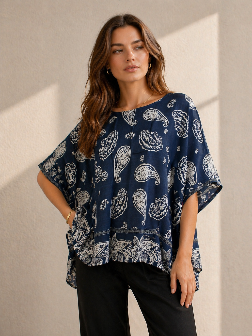 Paisley Print Boxy Top GPP-4339