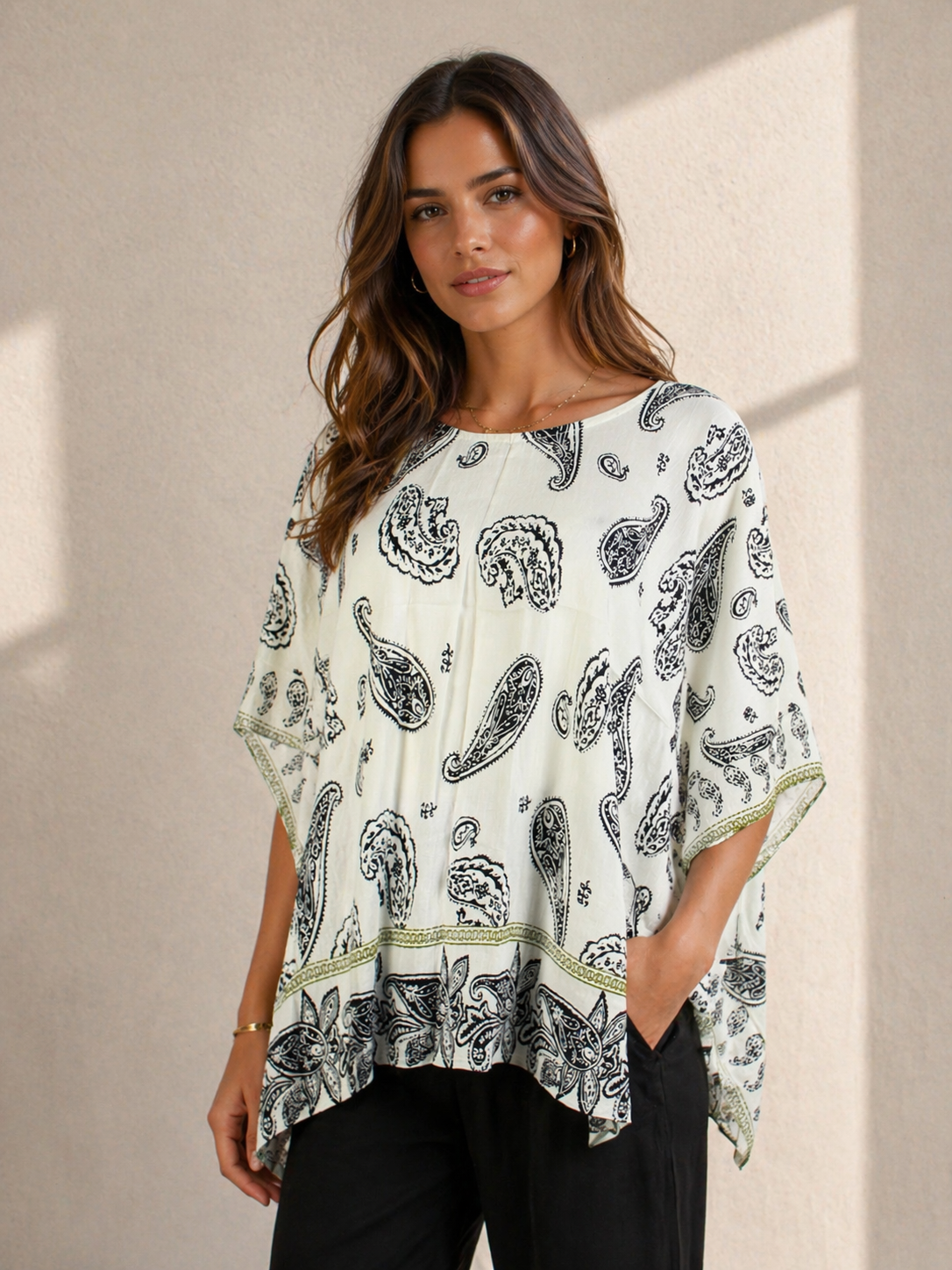 Paisley Print Boxy Top GPP-4339