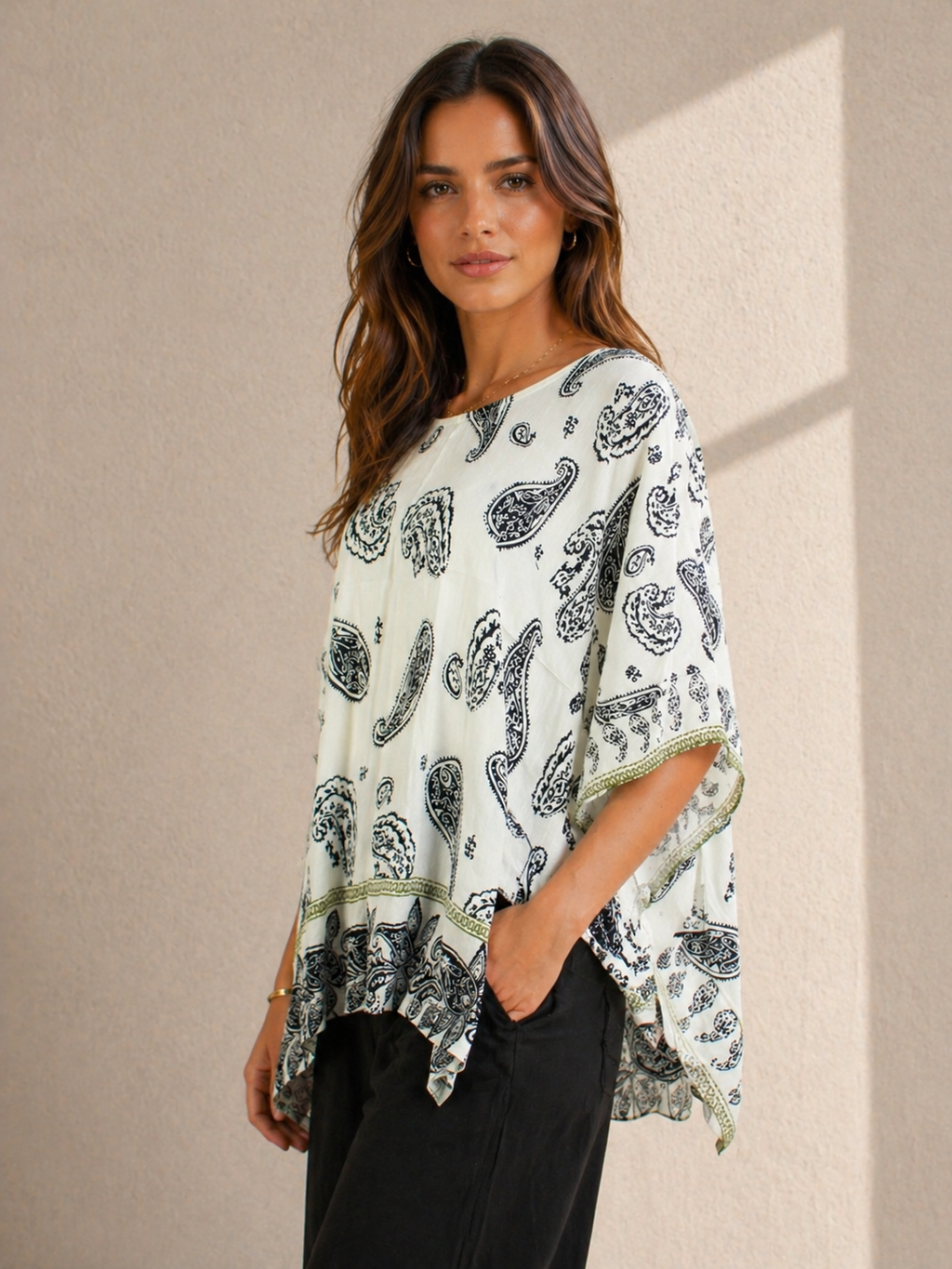 Paisley Print Boxy Top GPP-4339