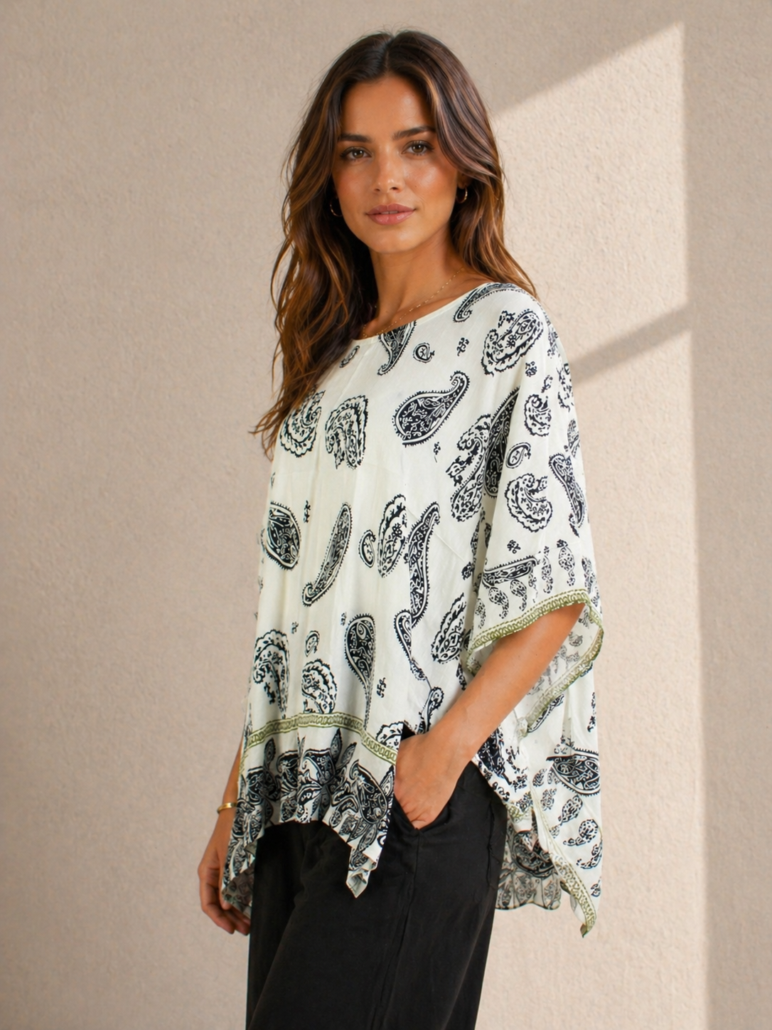 Paisley Print Boxy Top GPP-4339