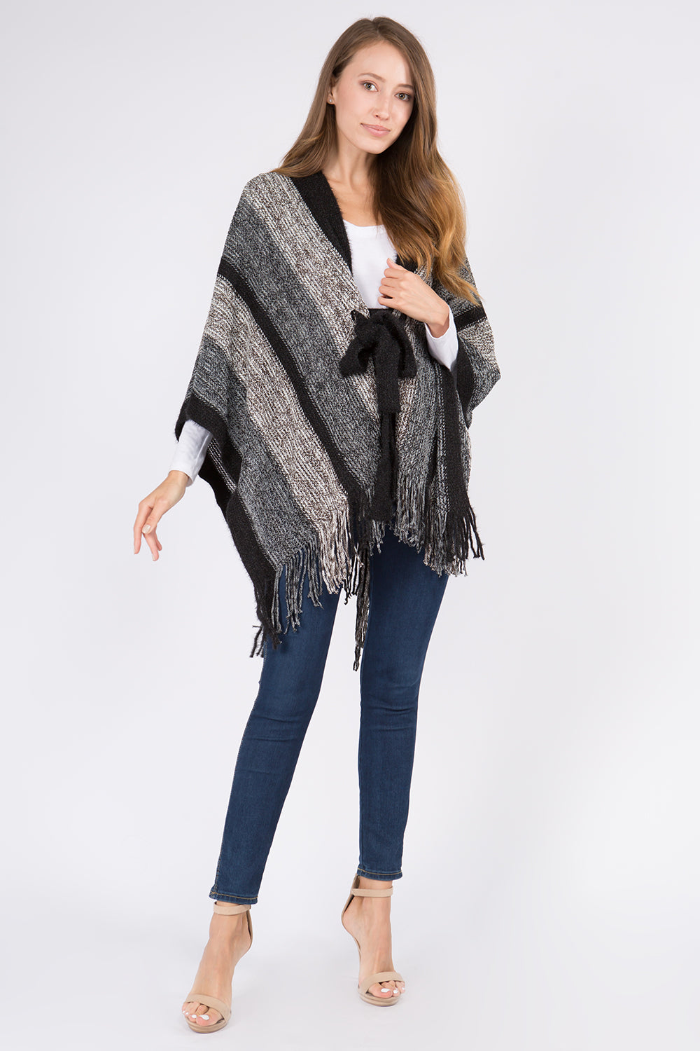 KA-21D4 Ombre Kimono w/ Front Ties
