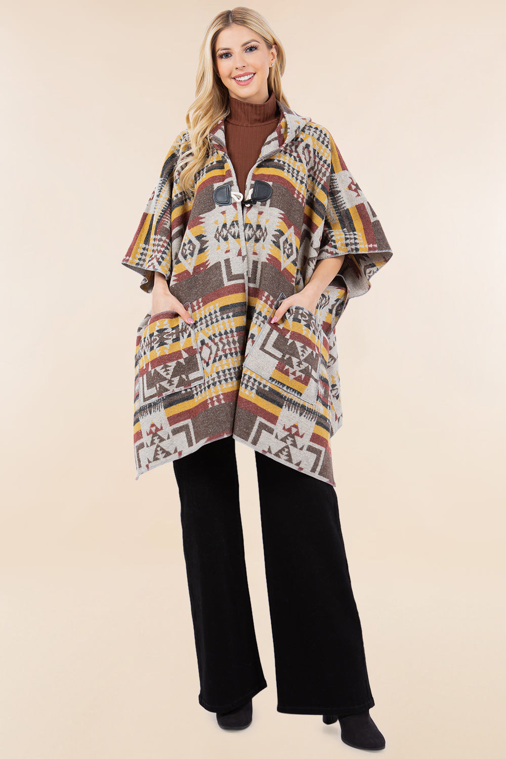 KA-4268 SW design kimono with hood