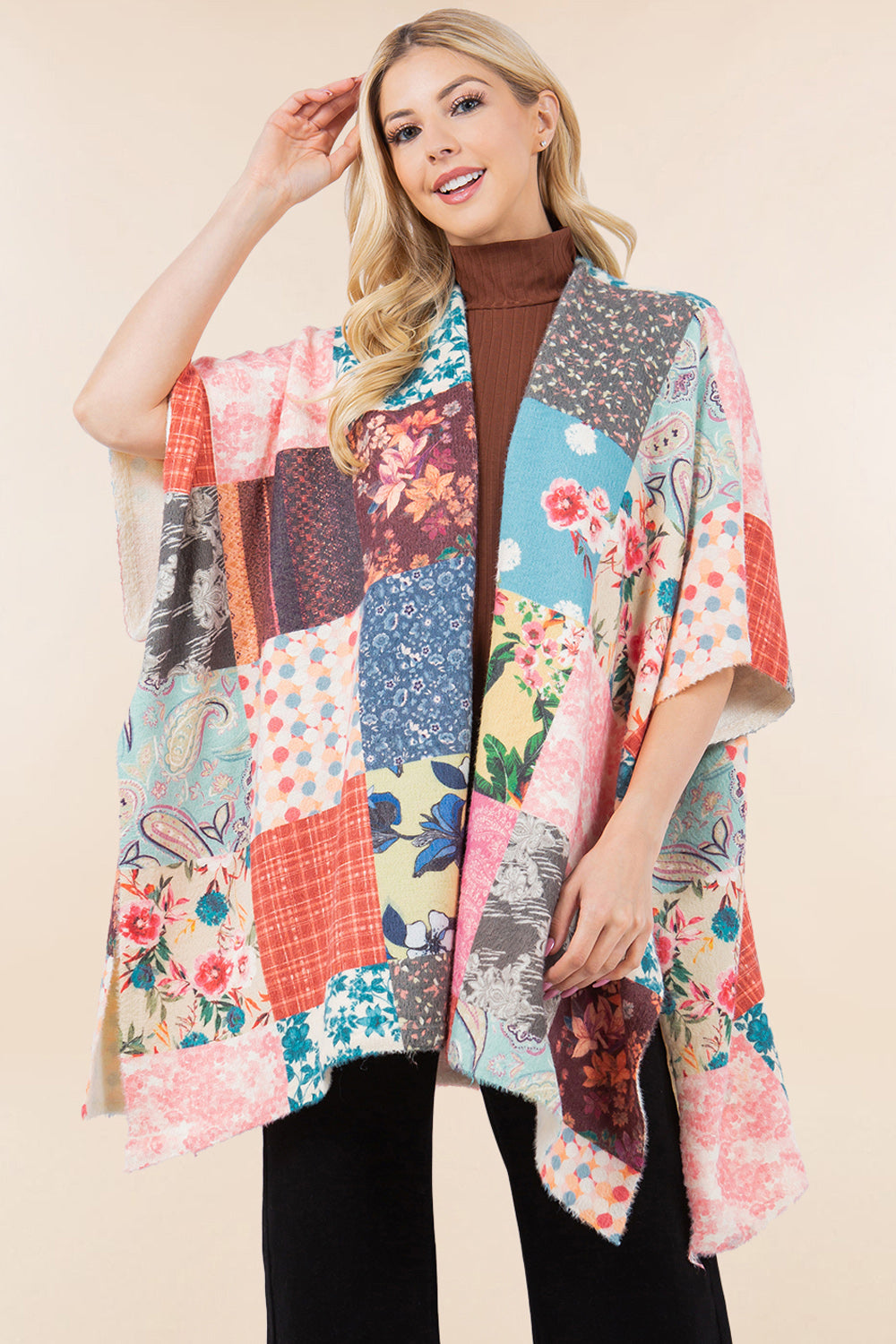 KA-4286 Patchwork Design Kimono