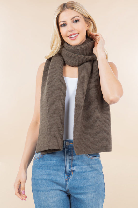 OA-4275 solid ribbed scarf