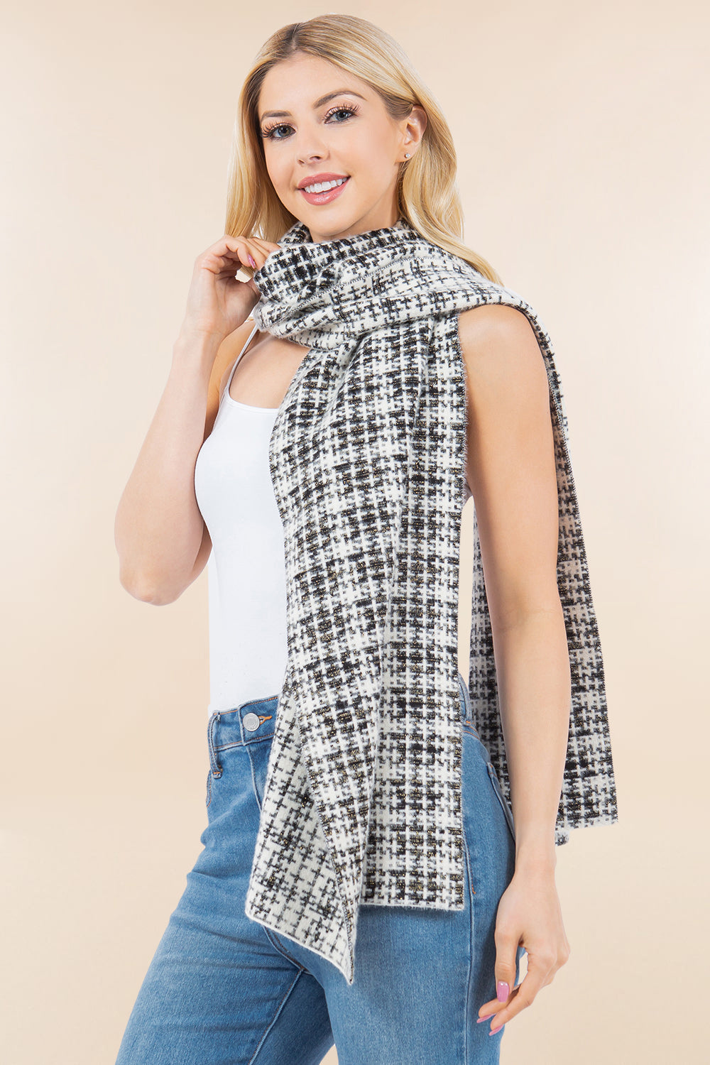 OA-4276 tweed scarf shawl