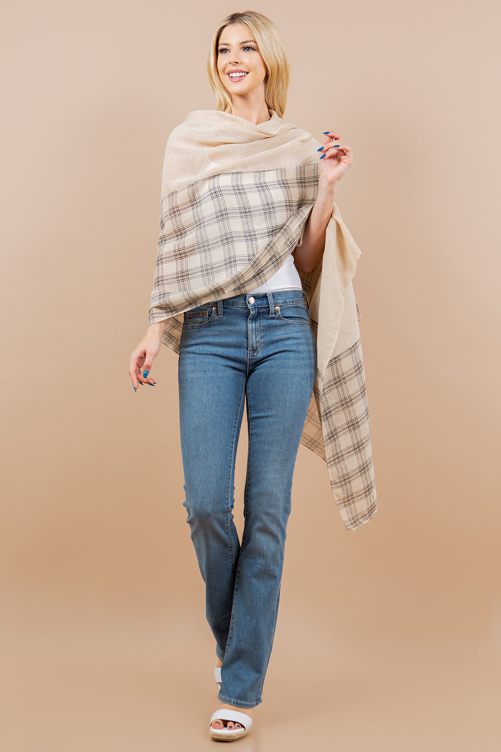 OA-4291 plaid scarf