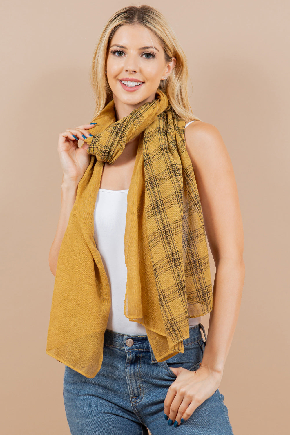 OA-4291 plaid scarf
