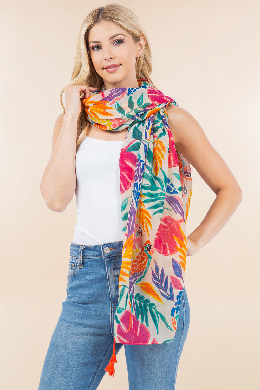 OP-4280 Fun Floral Scarf