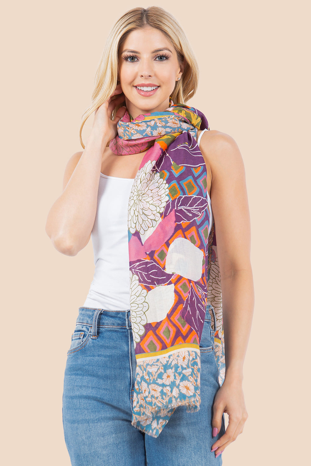OP-4280 Fun Floral Scarf