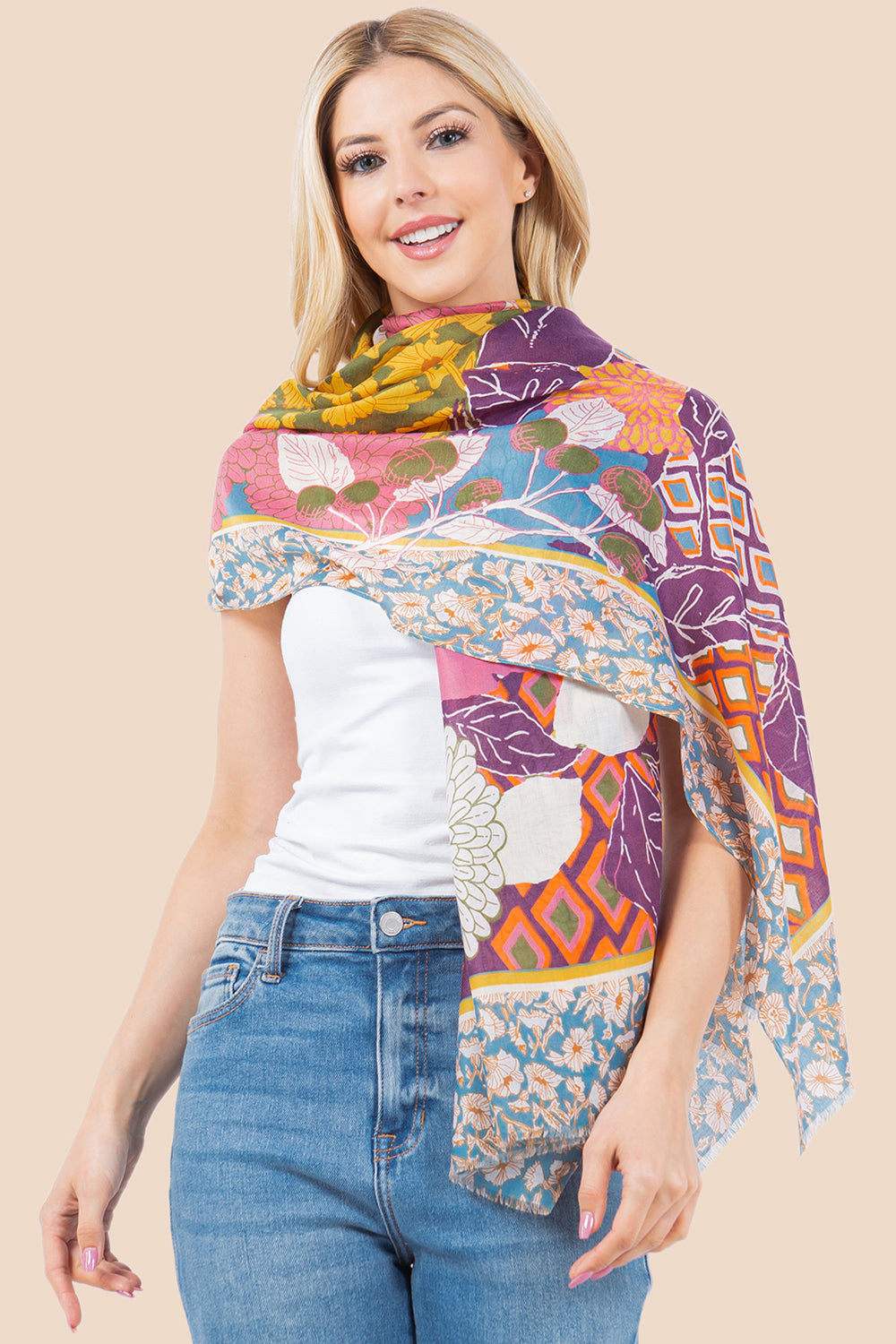 OP-4280 Fun Floral Scarf