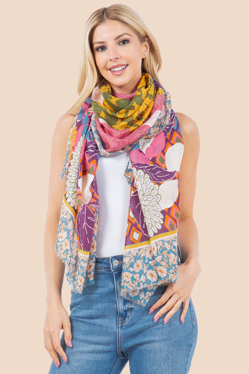 OP-4280 Fun Floral Scarf