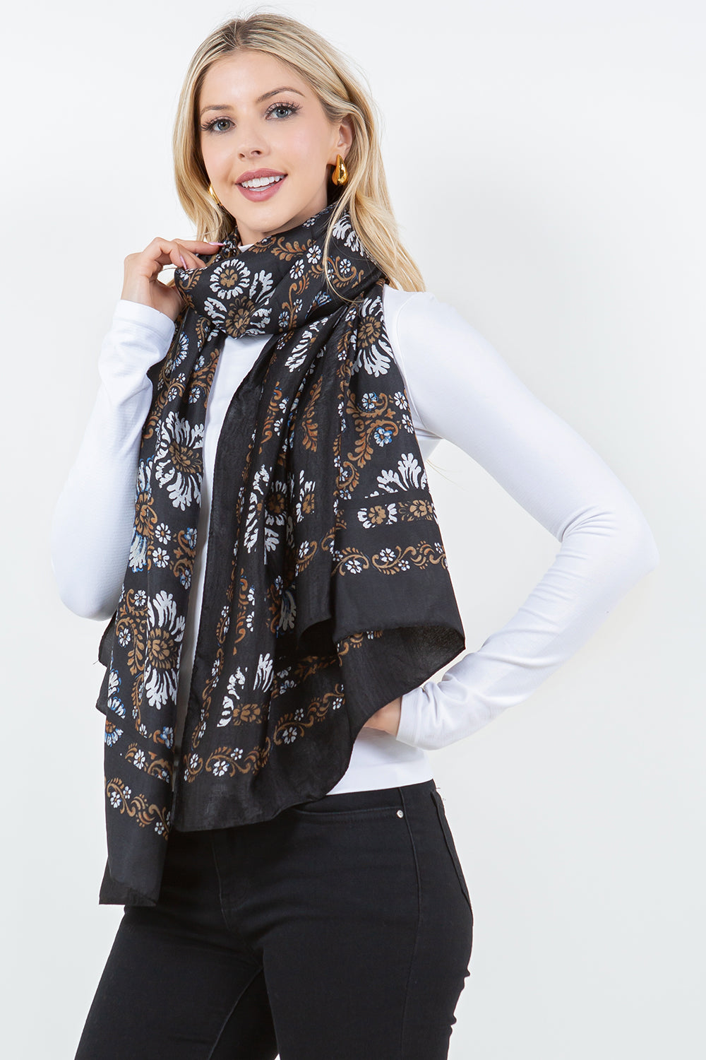 OP-4300 Big Floral Scarf