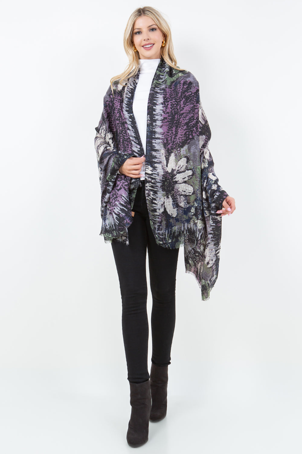 OP-4301 Abstract Floral Scarf