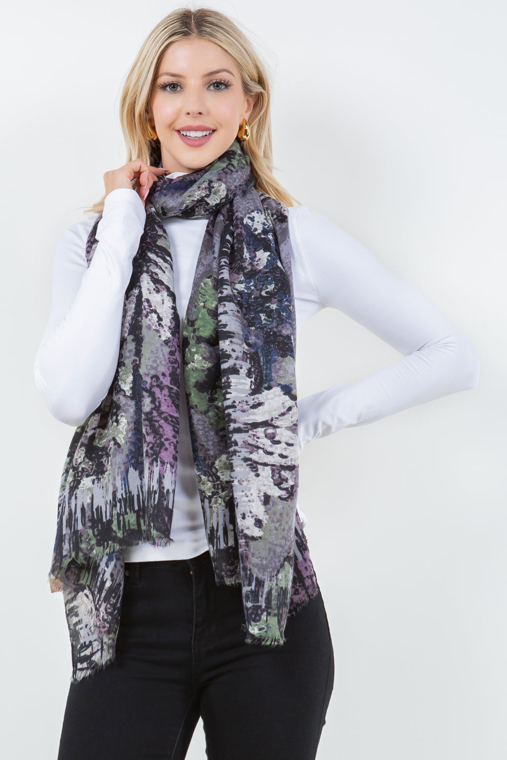 OP-4301 Abstract Floral Scarf