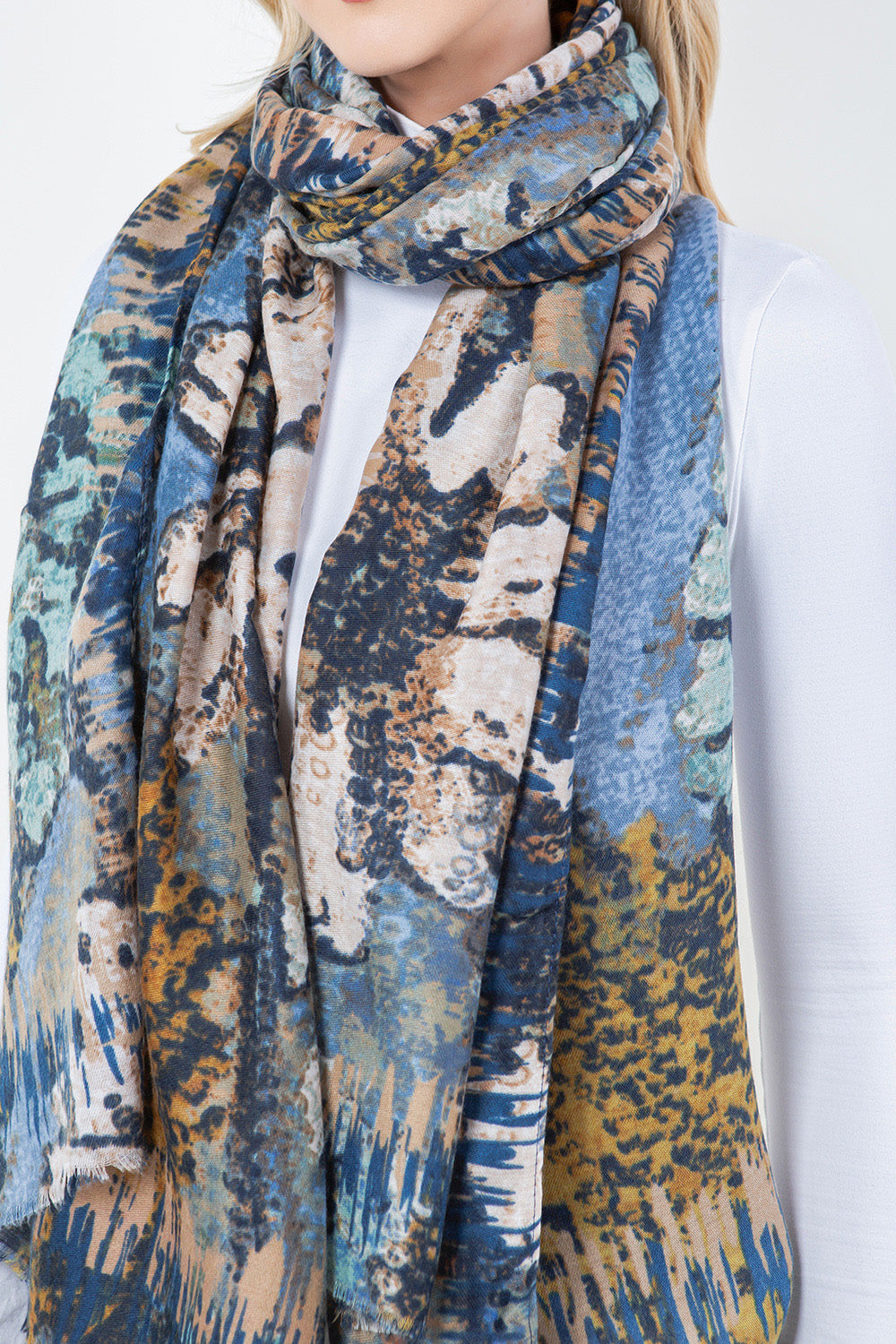 OP-4301 Abstract Floral Scarf