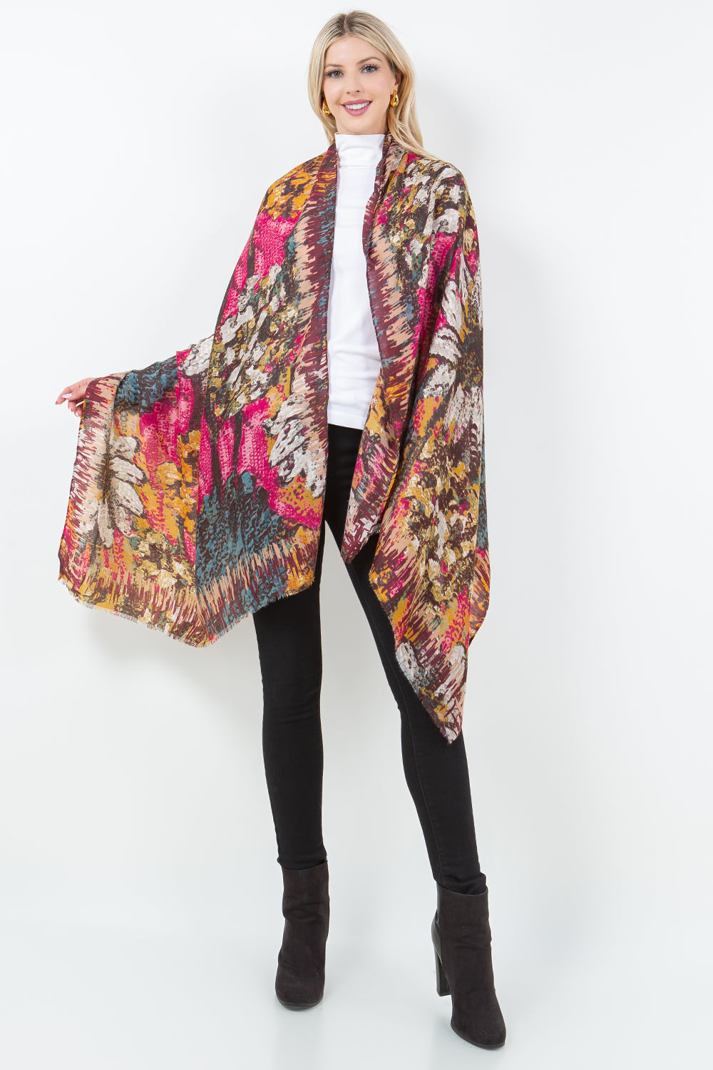 OP-4301 Abstract Floral Scarf