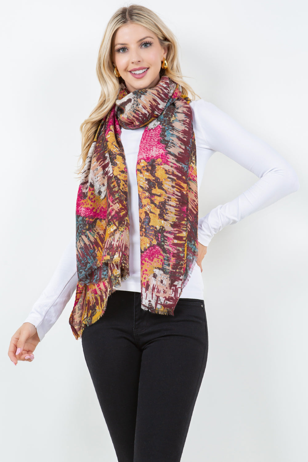 OP-4301 Abstract Floral Scarf