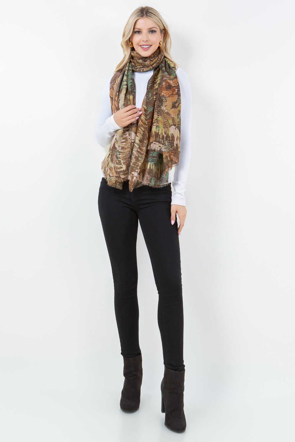 OP-4301 Multi-Colored Abstract Floral Scarf