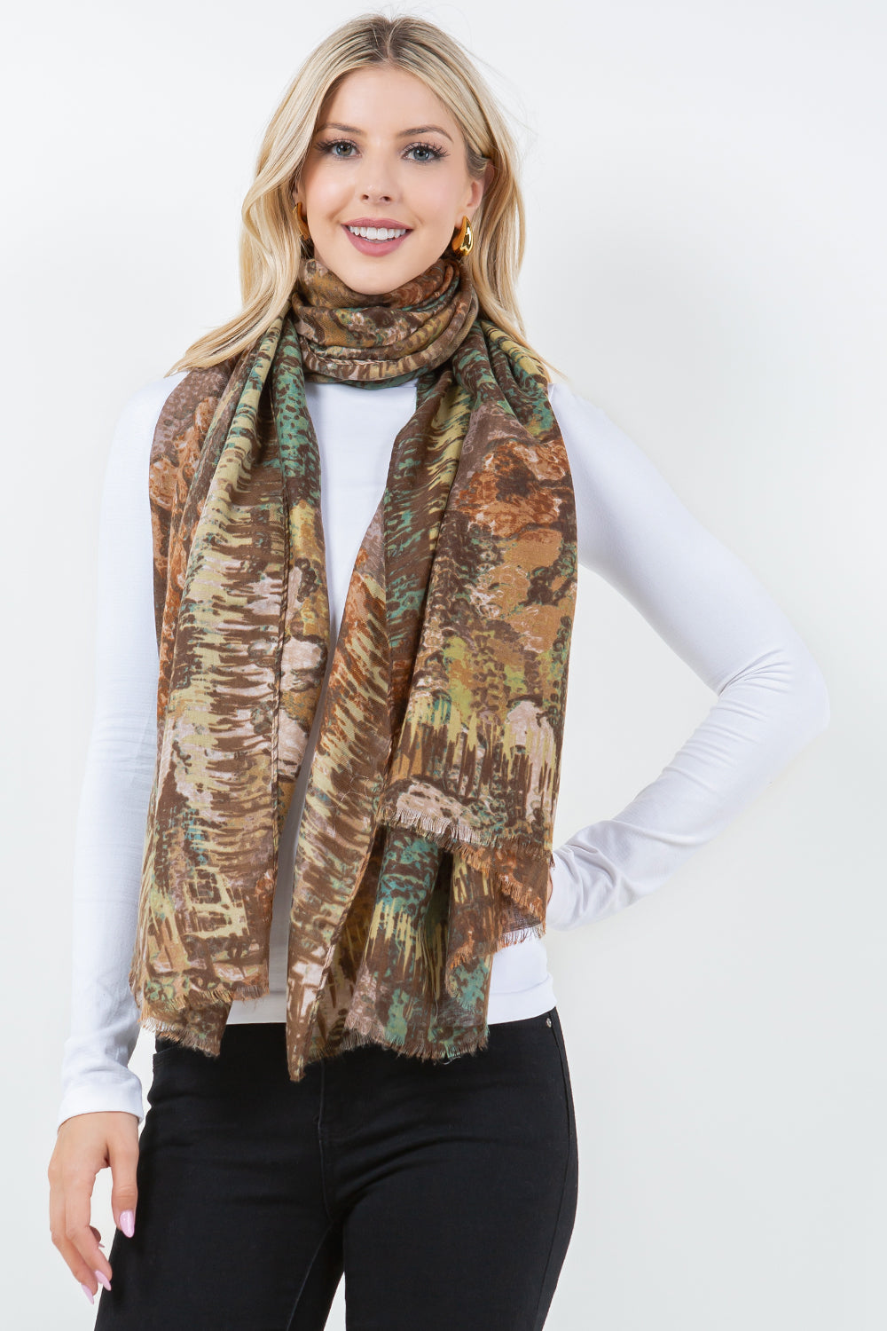 OP-4301 Abstract Floral Scarf