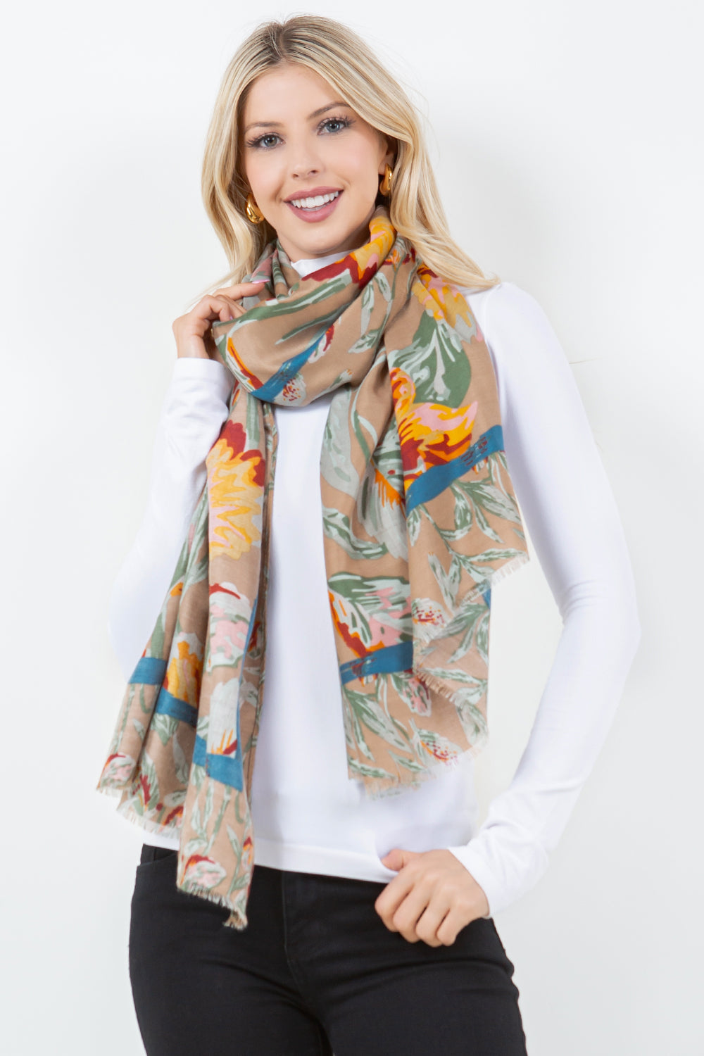 OP-4302 Big Floral Scarf